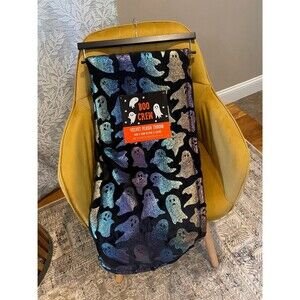 BOO CREW Ghost Halloween Throw Blanket